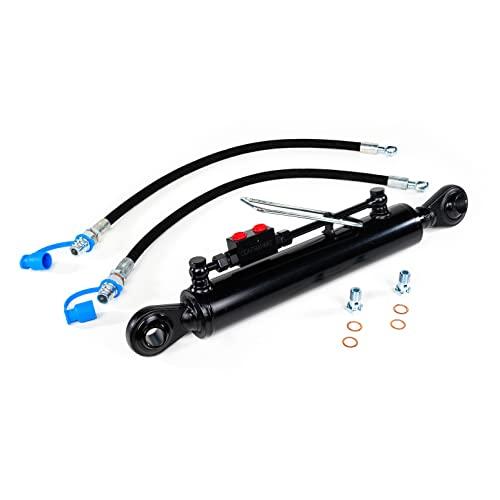 Terzo punto idraulico per trattore CAT 2-2 con blocco di bloccaggio 570-850 mm con completo di tubi e nippli