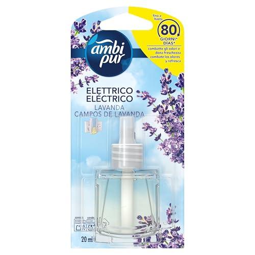 Ambi Pur Lavanda Ricarica Diffusore Elettrico Per Ambienti 9x20ml, Per Rimuovere Gli Odori