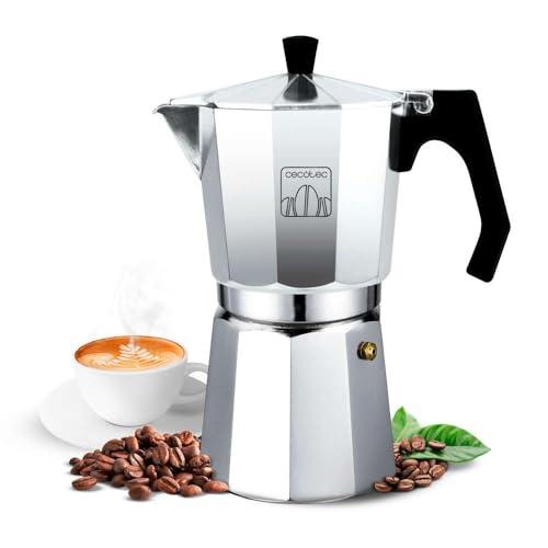 Cecotec Caffettera Italiana Moka Express Mokclassic 300 Shiny. Alluminio, per Tutta la Cucina, 3 Tazze di Caffè, Articolazione in Silicone, Mango Ergonomico e Filtro in Acciaio Inossidabile.