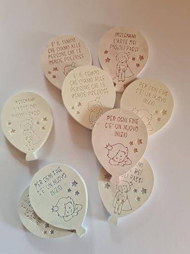 10 Tag/Segnaposto/Gessetti Profumati palloncini piccolo principe,palloncino con frase,segnaposto,segnalibro,battesimo,comunione,matrimonio,bomboniere