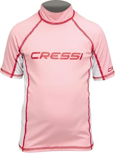 Cressi Rashguard Junior Maglia Protettiva in Tessuto Elastico con Protezione Solare UV (UPF) 50+, Rosa, M/3 (Taglia del Produttore:8-9 Anni)