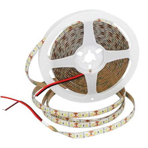 JANDEI - Striscia LED 12V 5 Metri per Esterni, IP65, Bianco Naturale 4200K, 600 LED SMD2835, Larghezza 8 mm, Luci LED Impermeabili per Decorazioni Balconi, Giardini (alimentatore non incluso)