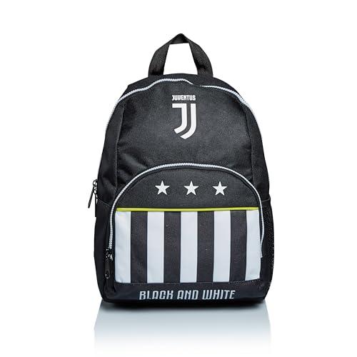 Juventus Zaino Scuola Materna Small, Bianco Nero, Best Match, Zainetto Mono Scomparto con Tasca Porta Borraccia, Scuola Materna