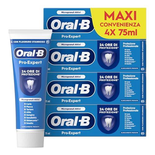 Oral-B Dentifricio Pro-Expert Protezione Professionale 4x75ml, Dentifricio Formato Convenienza, Clinicamente Provato, Pulizia Denti Efficace, Alito Fresco, Sapore Menta Dolce