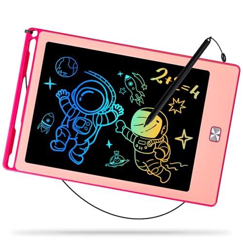 Kinayue Tavoletta Grafica Bambini LCD 8,5 pollici, Lavagnetta Cancellabile Riutilizzabile, Giocattolo da Viaggio, Regalo di Natale per il Compleanno Lavagna per Bambini da 3 a 10 anni Rosa