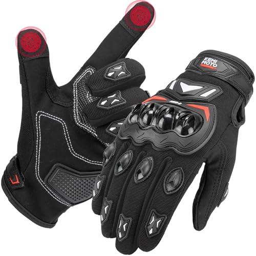KEMIMOTO Guanti Moto Estivi, Guanti da Motociclismo Touchscreen per Uomo e Donna con Protezione Nocche Rigide, Ideali per Sport, Ciclismo, Scooter e Attività all'Aperto