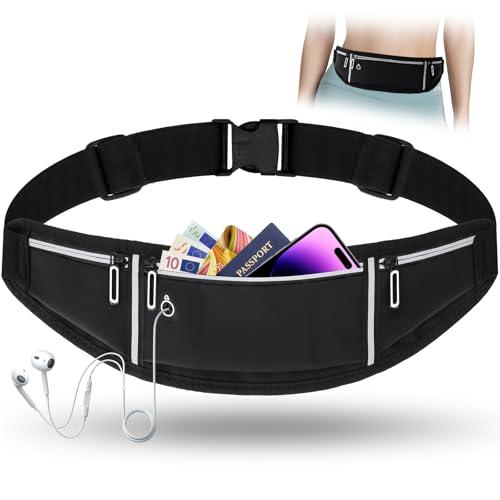 Alyvisun Marsupio Running, Cintura da Corsa Uomo e Donna Marsupio da Corsa Impermeabile Elastico Marsupio Sportivo Regolabile Porta Cellulare Running Belt per Fitness, Jogging, Ciclismo, Viaggi