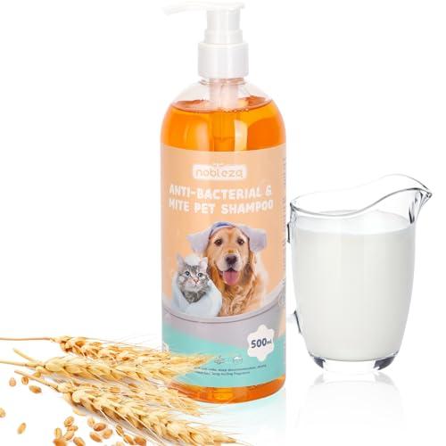 Nobleza Shampoo per Cani Contro Prurito, Acari e Pulci,Shampoo Gatto Naturale con Estratto di Citronella,Shampoo Cane Dermatite Calma la Pelle,Shampoo Cuccioli,Sicuro e Non irritante(500ml)