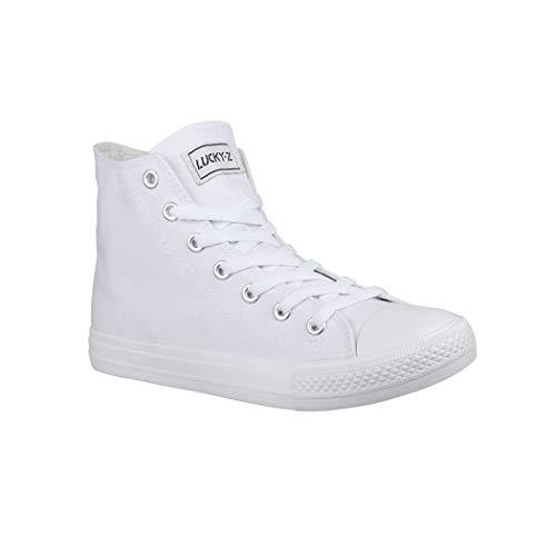 Elara Sneaker Unisex Sport High Top Scarpe da Ginnastica Chunkyrayan Tutto Bianco 014-A-CA014/CB019 AllWhite-44