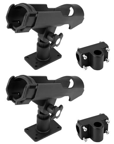 QWORK® 2 Pezzi Porta Canna da Pesca - Regolabile a 360 Gradi - Montaggio Orizzontalmente/su Pareti/su Rotaie - per Ringhiere, Kayak, Narche, Navi, Crociere, Yacht