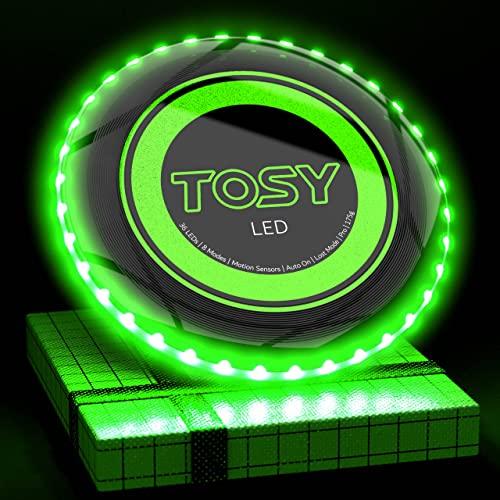 TOSY Disco volante - 16 milioni di colori RGB o 36 LED, estremamente luminoso, modalità intelligenti, illuminazione automatica, ricaricabile, compleanno, regalo di Natale per bambini, frisbee da 175 g