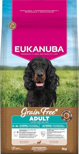 Eukanuba Mangime per cani senza cereali con selvaggina, mangime secco premium senza cereali per cani adulti di tutte le razze, 3 kg