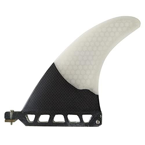 Tavola da surf elettrica, Tavola da surf fibra di vetro da 6 pollici singolo timone a nido d'ape tavola da surf center fin longboard a pinna(White)