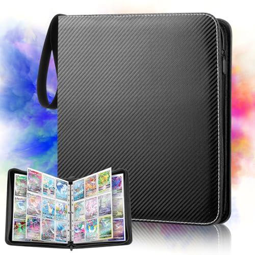 GIBOHOM Raccoglitore Carte Magic, 900 Tasche Album Carte, 50 Pagine Album One Piece Card Game, Album di Carte per Giochi di Carte Collezionabili (Nero)