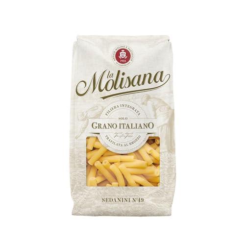 La Molisana - Sedanini n. 49, Pasta Classica da Solo Grano Italiano, Trafilata al Bronzo, Piccoli e Scanalati Ideali per Sughi Vellutati o Leggeri, Confezione da 500 g