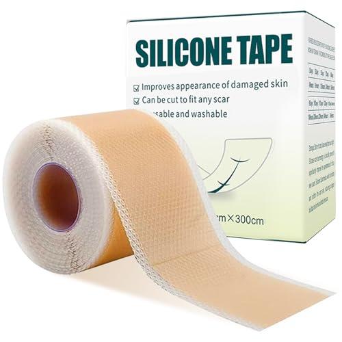 Cerotti Silicone Cicatrici, Rotolo di Nastro in Cicatrici, Riutilizzabile Cerotti Silicone Scar,Riduzione e Schiarisce Cicatriziali,Tagliabile e Riutilizzabile(4cm x 300cm)