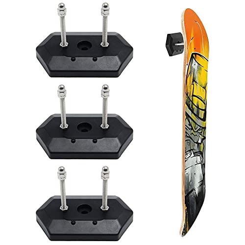 Rebanky 3 Pezzi Ganci per Skateboard da Parete Supporto da Parete per Skateboard Display e Stoccaggio,Nero