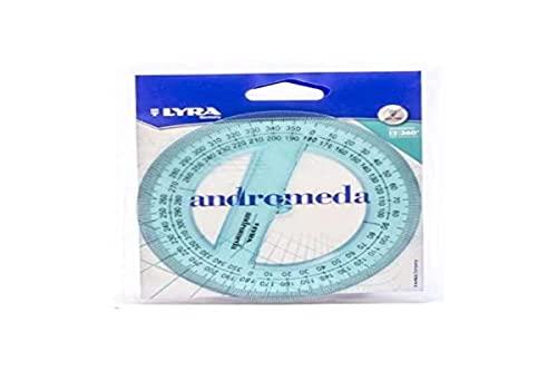 Lyra Goniometro 12 cm/360° Gradi, Squadre, Righe, Decimetro, Età 0-14 Anni