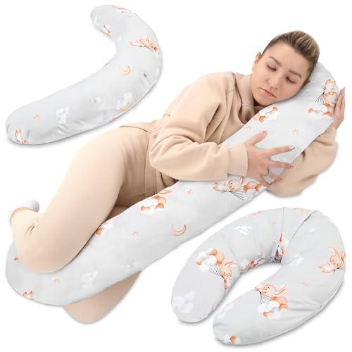 Totsy Baby Cuscino allattamento e gravidanza 190cm – Guanciale laterale corpo per dormire sul fianco Supporto perfetto per il riposo e il relax Ideale per maternità e futuro mamme Forma a C Oeko-Tex