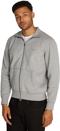Tommy Hilfiger Uomo Felpa con Cerniera Essential Fleece Colletto alla Coreana, Grigio (Medium Grey Heather), M