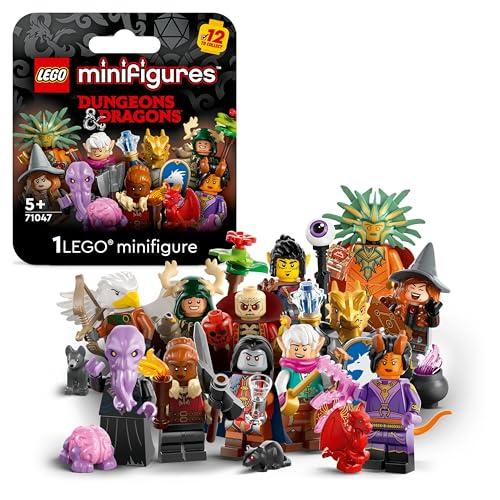 LEGO Minifigures Dungeons & Dragons, Scatola con 1 di 12 Personaggi a Caso, DND Miniature da Collezione Inclusi Bardo Elfo, Druido Halfling e Barbara Nana, Giochi per Bambini e Bambine da 5 Anni 71047