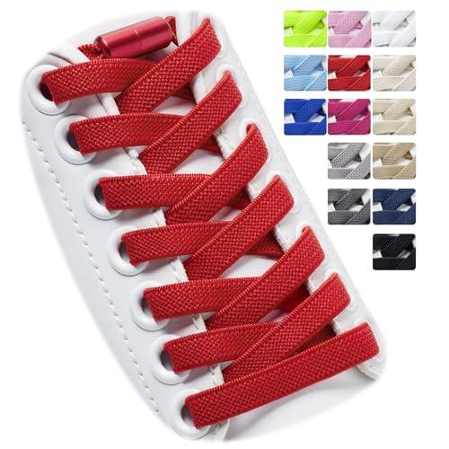 Puzeam 2 paia di lacci elastici - lacci elastici con chiusura in metallo per scarpe senza nodo, lacci per bambini, adulti, scarpe da ginnastica