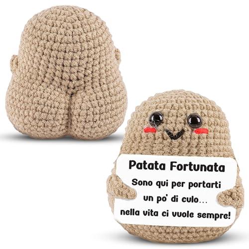 WELCOMAT Patata Portafortuna, Positive Potato, Regalo Simpatici, Idee Regalo per Famiglia, Amici, Colleghi, Mini Peluche, Gadget Scrivania, Forma di Culo