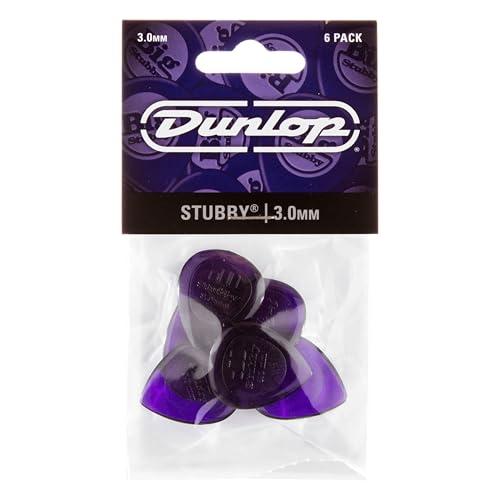Dunlop Plettri Stubby Jazz, 3.0 mm, Pacco da 6 Pezzi