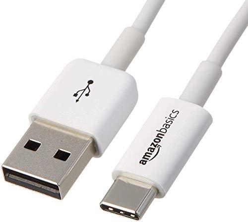 Amazon Basics - Cavo di ricarica rapida da USB-C a USB-A 2.0, velocità 480 Mbps, certificato USB-IF, per Apple iPhone 16/15, iPad, Samsung Galaxy, tablet, laptop, 1.8 m, bianco