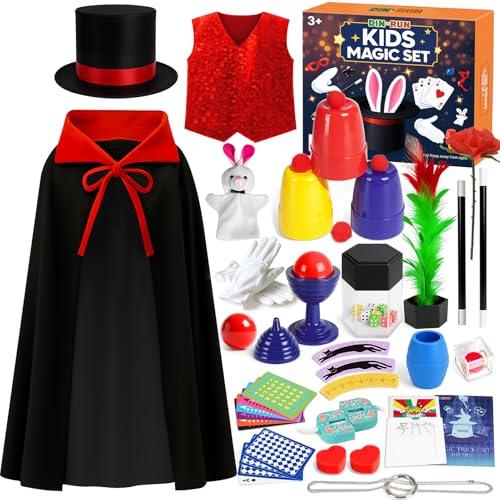 DINORUN Giochi di Magia per Bambini Giochi Bambini con Cappello Magico & Istruzioni & Costume da Mago per Bambini – Gioco di Ruolo Immaginario, Regalo Bambini 6 7 8 9 10 11 12 Anni