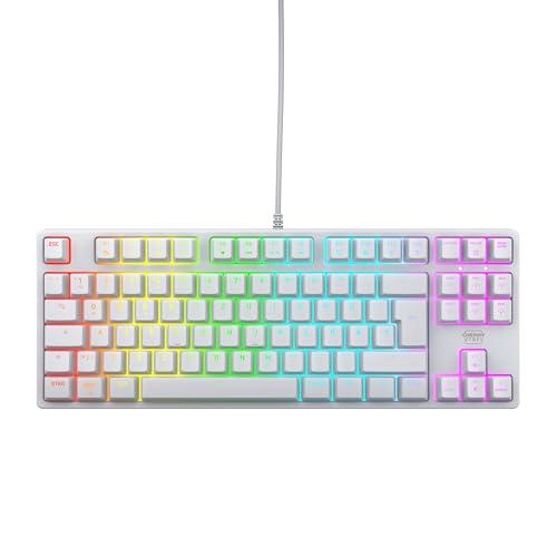 CHERRY XTRFY K4V2 TKL, Tastiera Da Gioco Cablata Senza Tastierino Numerico, Layout Tedesco QWERTZ, Illuminazione RGB, Interruttori Meccanici MX2A RED, Bianco, Layout Tedesco - QWERTZ