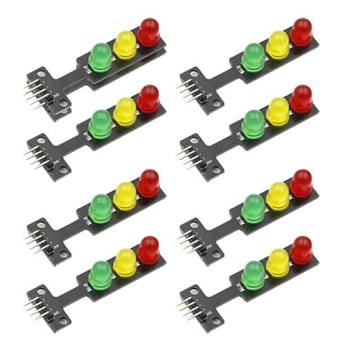 8 moduli LED per semaforo da 3,3 – 5 V 8 mm Creative DIY mini semaforo compatibile con Arduino