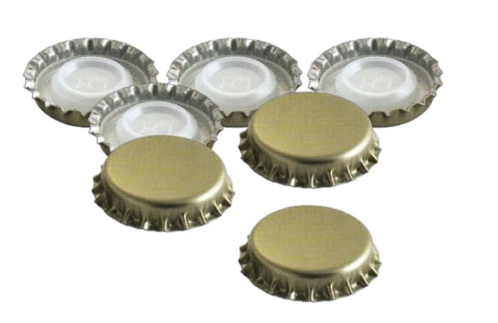 Tappi per Imbottigliamento Vino Birra Artigianale Spumante Enologia (50, Tappi Corona 29mm)