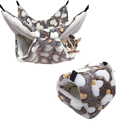 DKDDSSS 2 Pezzi Amaca da Appendere per Piccoli Animali, Nido D'altalena Doppio Strato per Criceti per Zucchero a Castello, Accessori per Letto, Furetto, Scoiattolo, Criceto, Ratto, ​Che Gioca Dormire