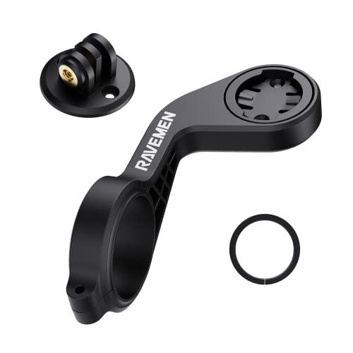 RAVEMEN AOM01 Supporto Compatibile con Garmin/COOSPO/CYCPLUS/iGPSPORT Ciclocomputer per Bicicletta,Compatibile con GoPro/FR160 Adatta a Manubri da 31,8 mm