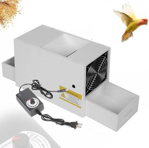 Macchina per la pulizia dei semi di uccelli, separatore di gusci soffiati per mangime per uccelli con ventola a velocità regolabile, separatore di cereali in acciaio inossidabile per miglio, cereali