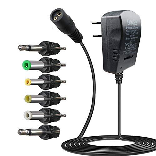 EXTRASTAR 24W Alimentatore Universale USB con 6 Spine CC per 3V-12V Elettronica Domestica -2000mA Max
