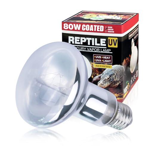 LUCKY HERP UVA UVB - Lampada termica per terrario, E27, rettili, UVB, 80 W, D3, lampada per tartaruga, bartagame, lucertola, geco