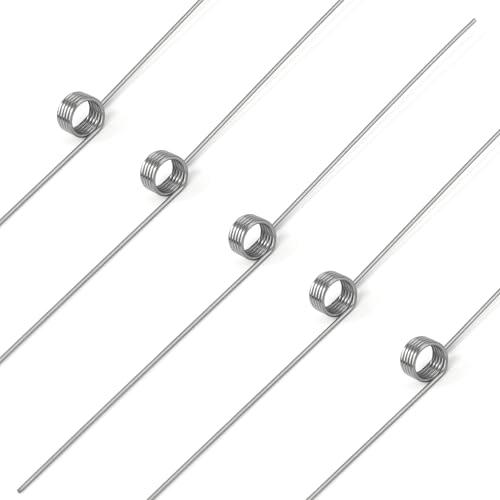 GUNGY 10 Pezzi Molle di Torsione in acciaio inossidabile Diametro Filo 0,8 mm Diametro Interno 6 mm Lunghezza Braccio 60 mm Angolo 180° 5 Giri Rotazione Sinistra 0,8x6x60 mm