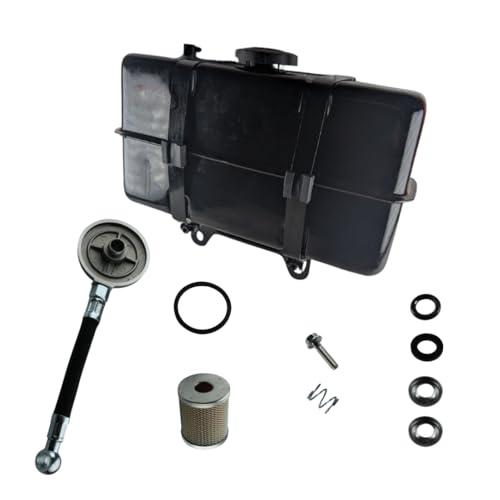 Generico Kit Serbatoio Completo + Supporto Filtro Nafta + Tasselli Serbatoio + Tubo Collegamento compatibile per motori Lombardini Diesel 6LD360 6LD400 6LD435 LDA520 per motozappa e motocoltivatore