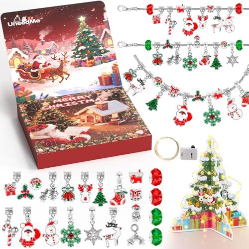 Calendario dell'Avvento per bambine 2025 Bambini: Kit per creare braccialetti Calendario dell'Avvento 2025 Donne Con un albero di Natale fai da te Regali di Natale per bambini Calendari