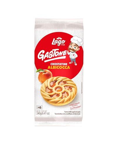 LAGO Le Merende di Gastone Crostatine 6x40g, Incartate Singolarmente, Confettura di Ciliegie, Merenda Bambini, Senza Olio di Palma