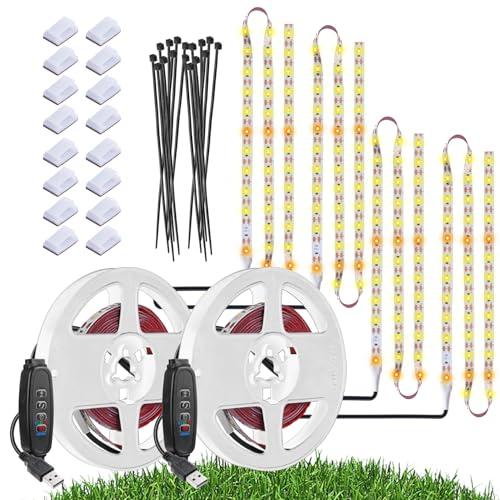 Luci per piante da interno, 120LED impermeabili a LED a spettro completo, USB plug-in dimmerabile, accensione e spegnimento automatico con 3timer per piante, per piante da interno, semina di fiori