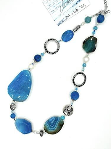 Collana lunga Donna in Pietre dure turchesi 