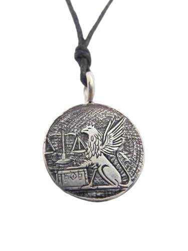 Guardia di Finanza : Ciondolo in Argento 925 con il Simbolo - Pendente GDF con Girocollo in Cordoncino - Stemma - Fregio