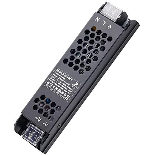 DUSKTEC Trasformatore LED 12V 60W Slim, Alimentatore 220V Sottile, DC 5A Driver, Fanless Power Supply Adattatore a Tensione Costante per Striscia G4 MR16 Lampadina Faretti