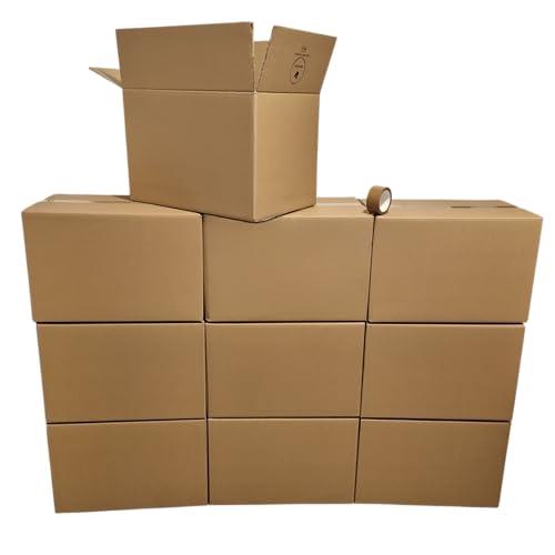 10 Scatole Trasloco 60x40x40 cm con Nastro Adesivo Incluso – Scatoloni per Trasloco Extra Resistenti a Doppia Onda Rinforzata, Made in Italy – Ideali per Spedizioni e Imballaggio – CUOREDIALFA
