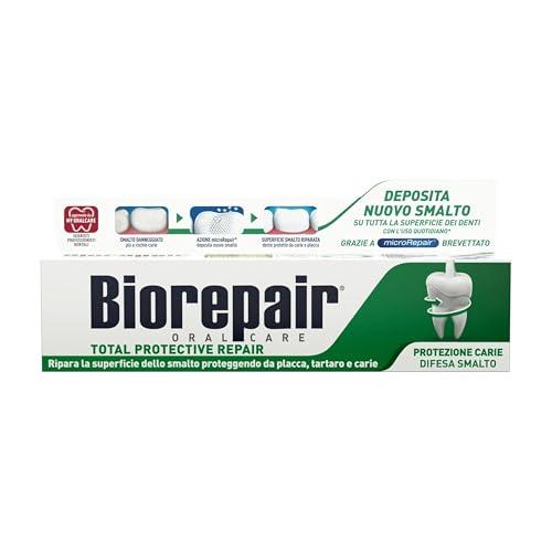 Biorepair, Dentifricio Total Protective Repair, Ripara lo Smalto, Protegge da Placca, Tartaro e Carie, Ripara lo Smalto, Mantiene l'Alito Fresco, Dentifricio Senza Fluoro, 60 ml