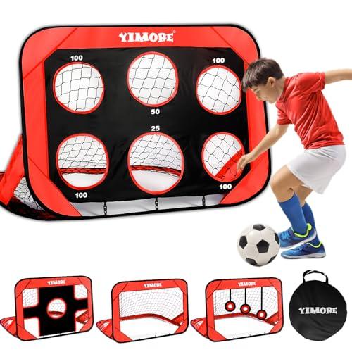 YIMORE Porta da Calcio per Bambini, 4 Modalità Porta da Calcio da Giardino, Pop-up Porte Pieghevole, 120 * 80 * 80cm, per Interni ed Esterni