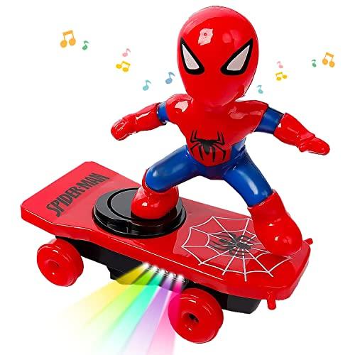 YISKY Spider Man Macchinina giocattolo 360° ruotabile, Spider Man auto elettrica per bambini dai 3+ anni